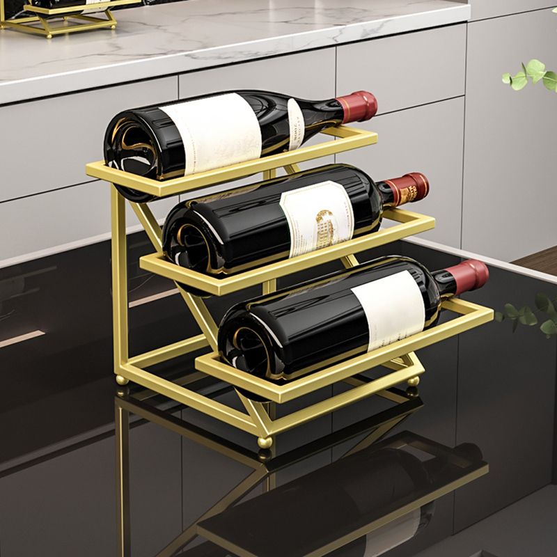 Metal Wine Bottle Holder Contemporary Tabletop Bottle Wine Rack