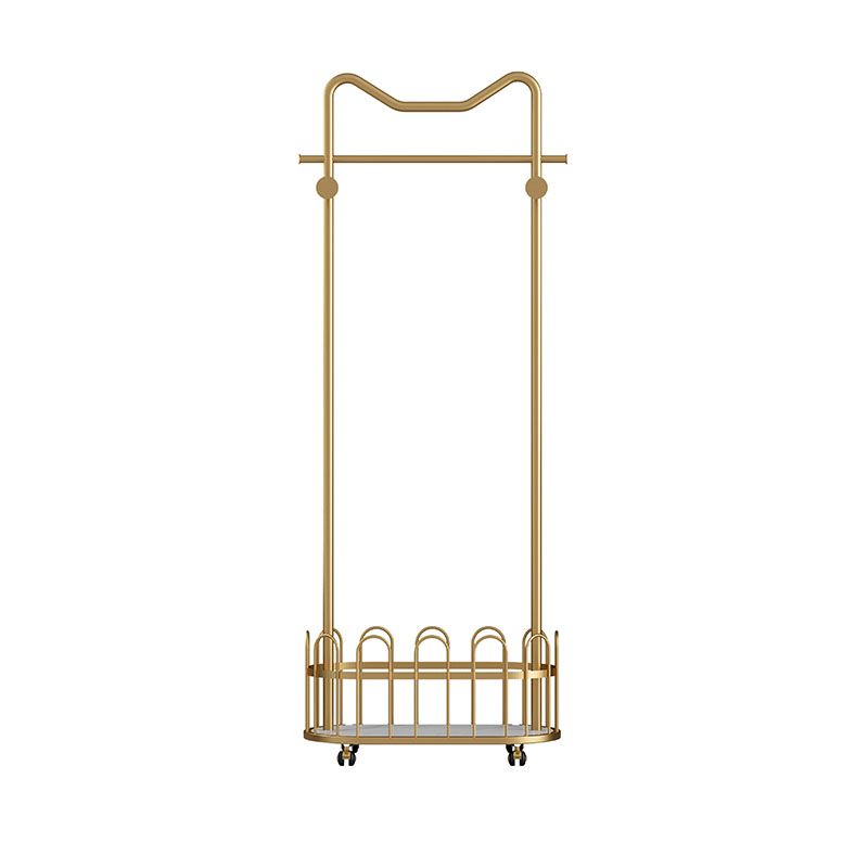 Gorgeous Metal Coat Rack Designer Storage Basket Coat Rack with Castors