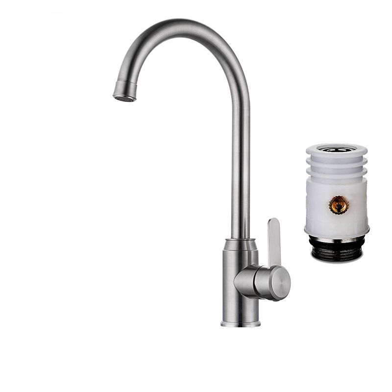 Contemporary Kitchen Faucet Stainless Steel Swivel Spout Standard Kitchen Faucets