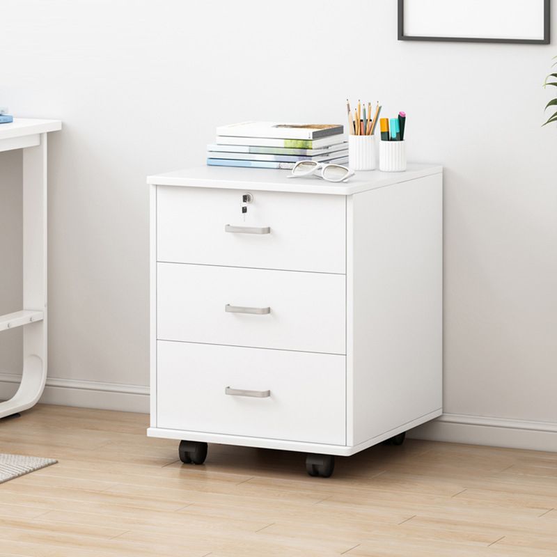 Modern Lateral File Cabinet Wood Locking Storage Filing Cabinet with Wheels