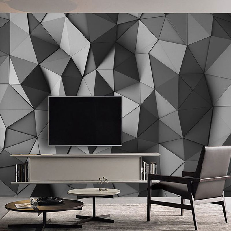 Waterproof 3D Concave-Convex Geometries Mural Wallpaper Customized Industrial Loft Wall Decor for Living Room