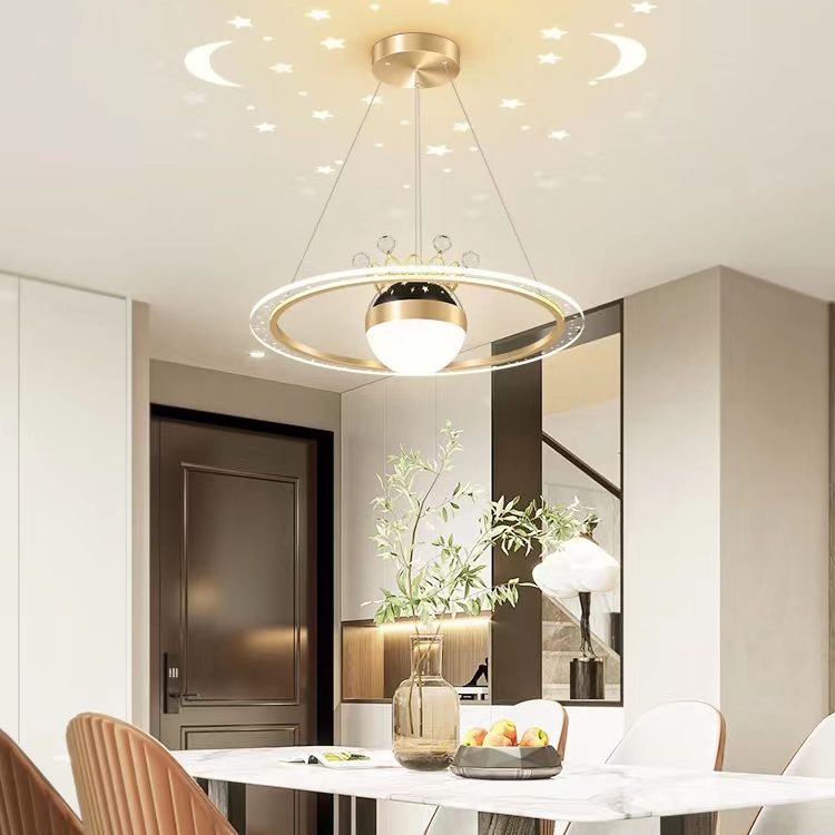 Ring Shade Metal Chandelier Lights Modern 2- Light Lighting Lighting Lighting