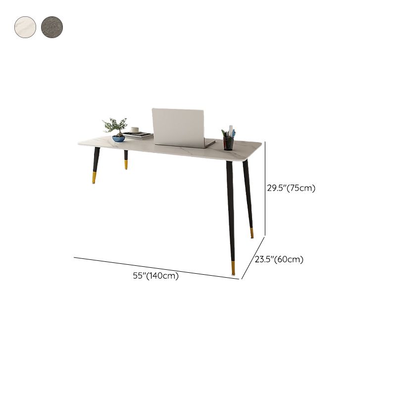 Modern Slate Top Office Desk Rectangle Writing Desk with 4 Legs for Home