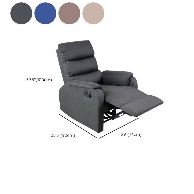 Contemporary Recliner Chair Metal Solid Color Swivel Rocker Manual-Push Botton