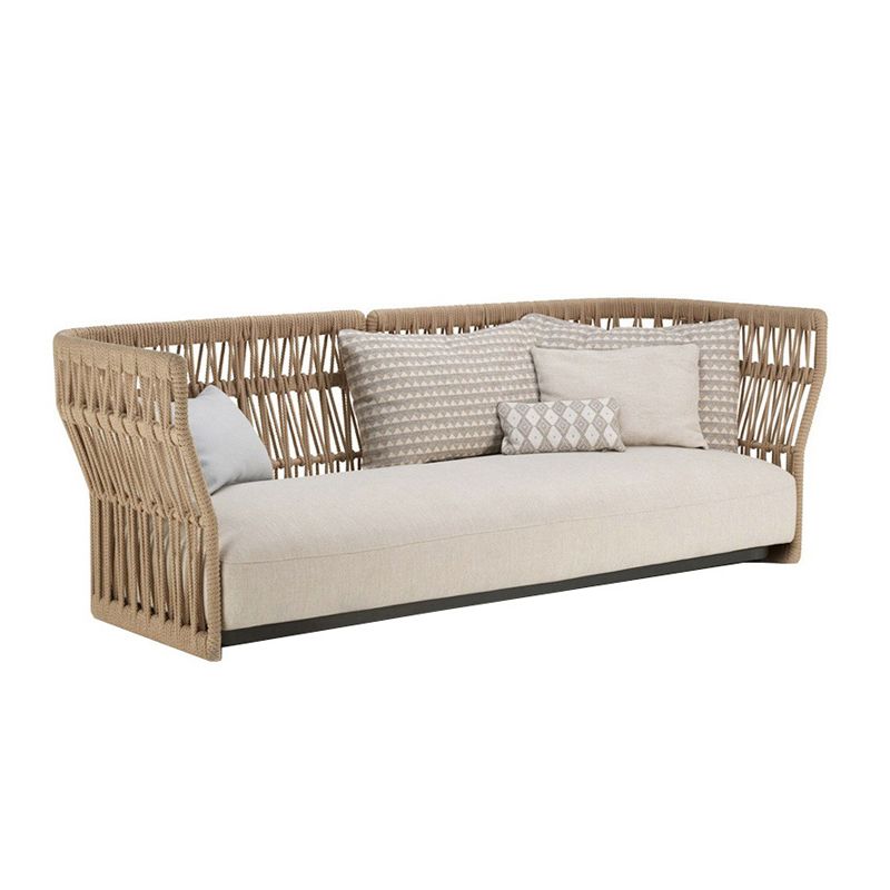 Farmhouse Style Outdoor Sofa UV Resistant Patio Sofa with Cushion