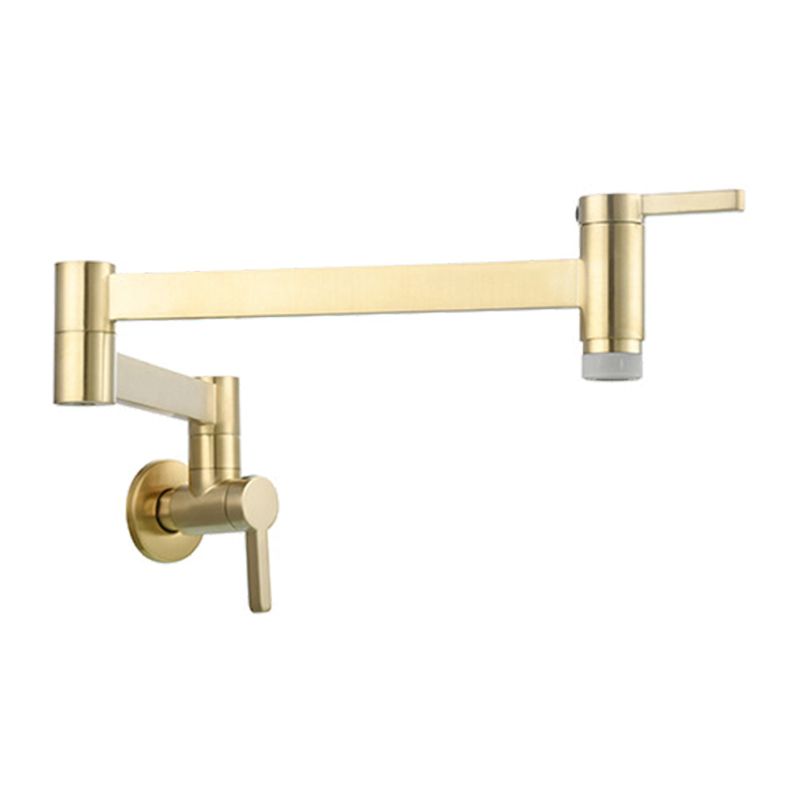 1-Handle Brushed Nickel Widespread Faucet 1 Hole Wall Mounted Bathroom Faucet with Brass