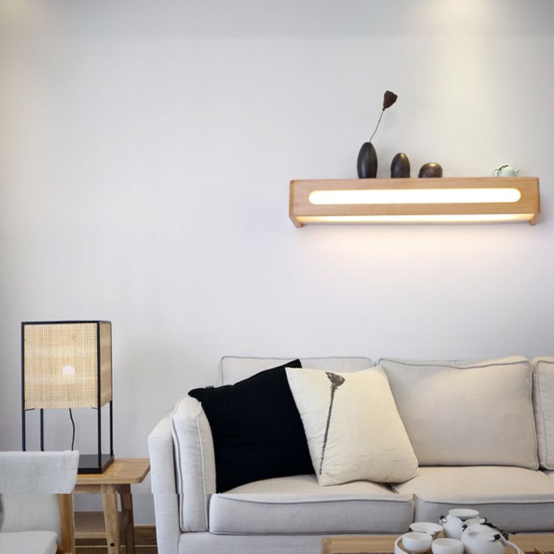 Simplicidad rectangle tocador de tocador luces de luz de madera lámparas de pared para baño