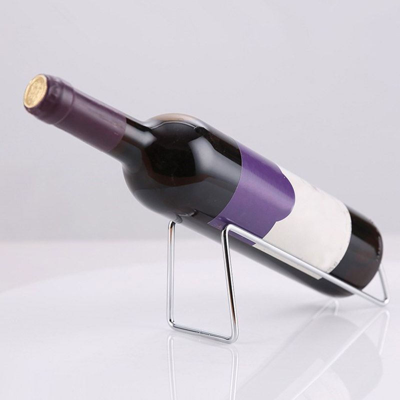 Contemporary Metal Wine Rack Bottle Countertop Bottle Holder for Kitchen