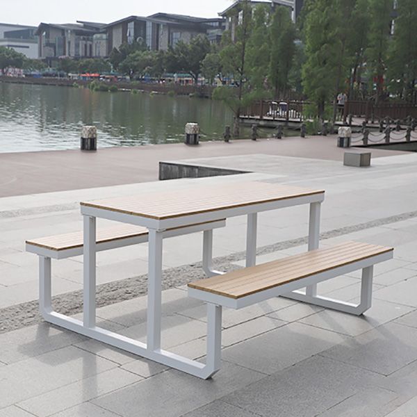 Contemporary Unfinished Rectangle Picnic Table UV Resistant Picnic Table