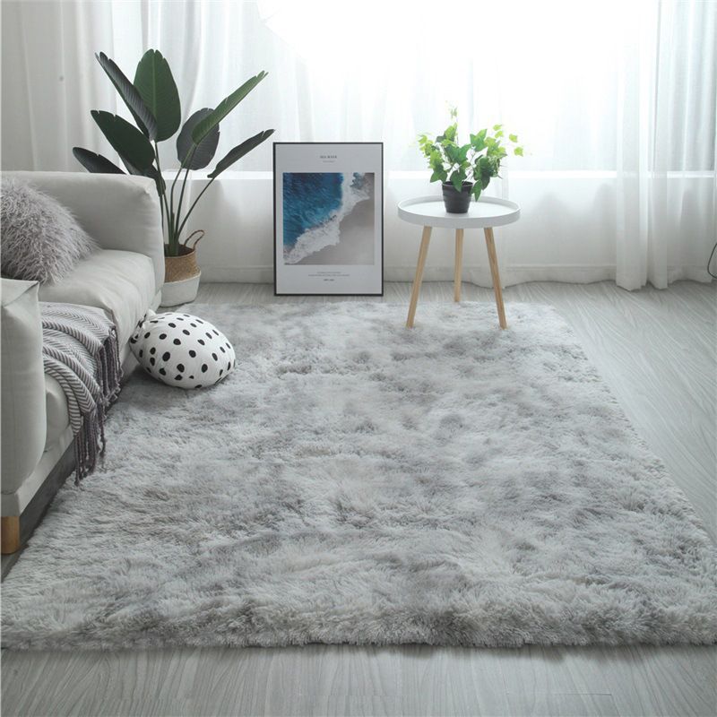 Multi-Colored Simplicity Rug Faux Fur Tie Dye Patterned Carpet Anti-Slip Backing Machine Washable Rug for Room