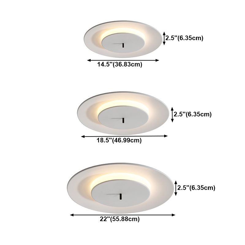 Round Metal Ceiling Light Modern Style LED Flush Mount Ceiling Lamp for Living Room