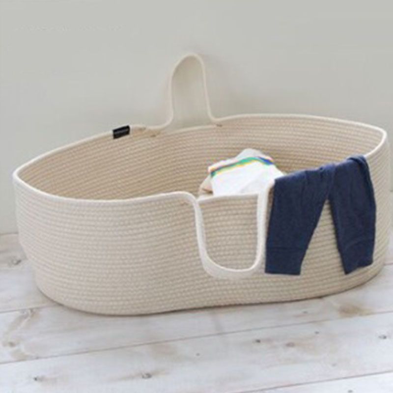 Upholstered Oval Moses Basket Folding Moses Basket for Newborn