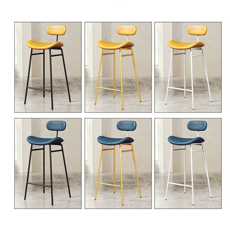 Armless Upholstered Counter Stool Industrial Bucket Seat Bar Stool