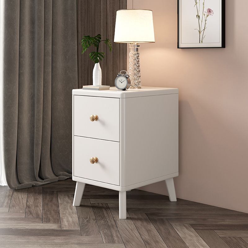 Solid Wood Bedside Cabinet Contemporary Night Table with Drawers