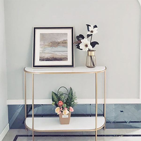 31.5-inch Tall Modern Console Table Half Moon Accent Table for Hall