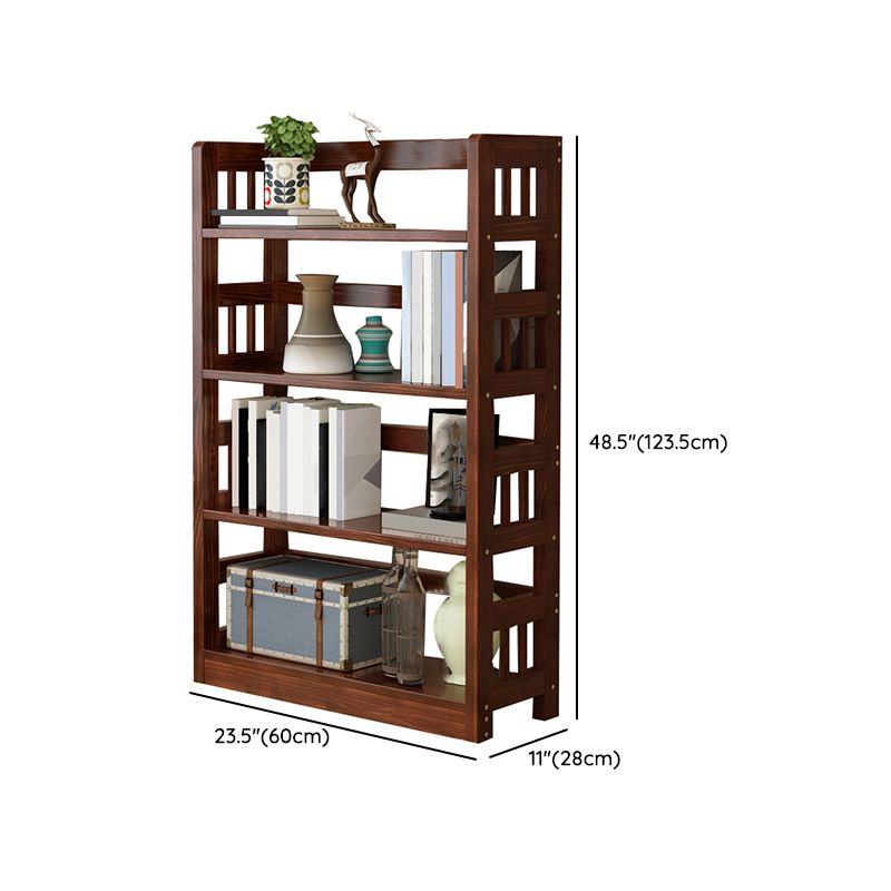 Industrial Open Shelf Standard Kids Bookcase Wood Bookshelf in Pine