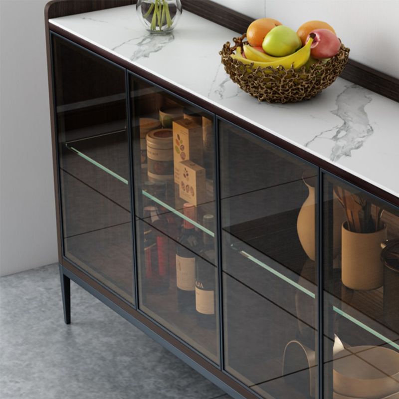 Contemporary Sideboard Stone Sideboard Cabinet with Lights for Kitchen