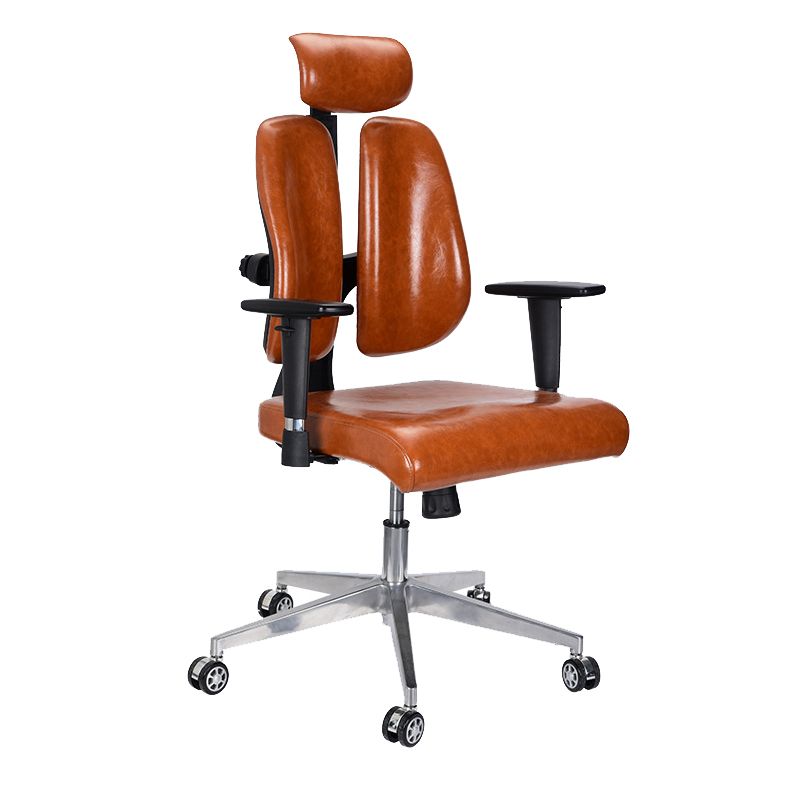 Modern Desk Chair Leather Executive Chair High-Back Chair in Brown