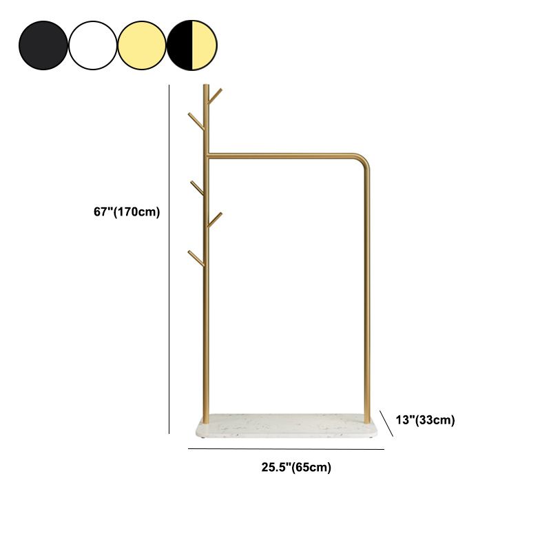 Contemporary Plain Hall Tree Coat Hooks Metal Coat Rack for Bedroom