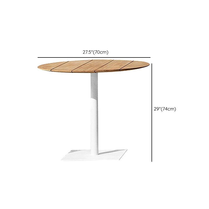 Solid Wood Patio Table Contemporary Patio Table with Metal Base