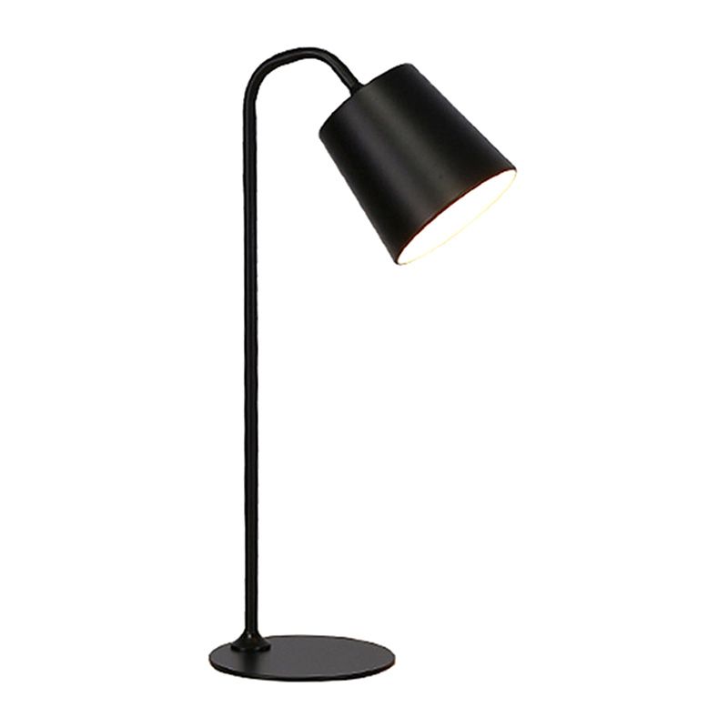 1-Bulb Bedside Reading Book Light Simplicity Night Table Lamp with Tapered Metal Shade