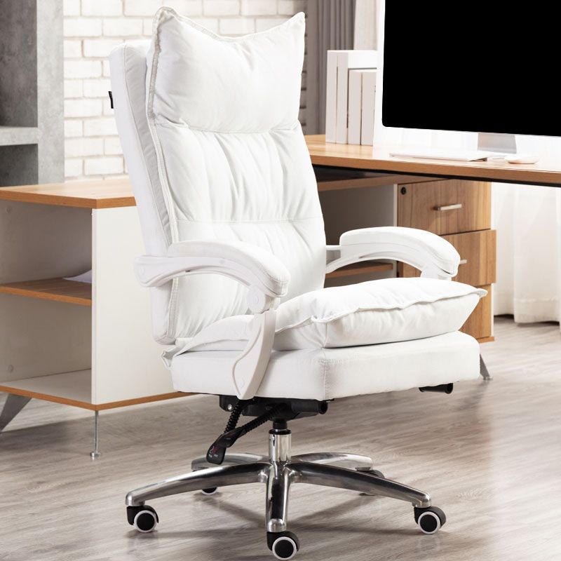 Metal Base Modern Office Chair with Wheels Executive Ergonomic Task Chair with Padded Arms