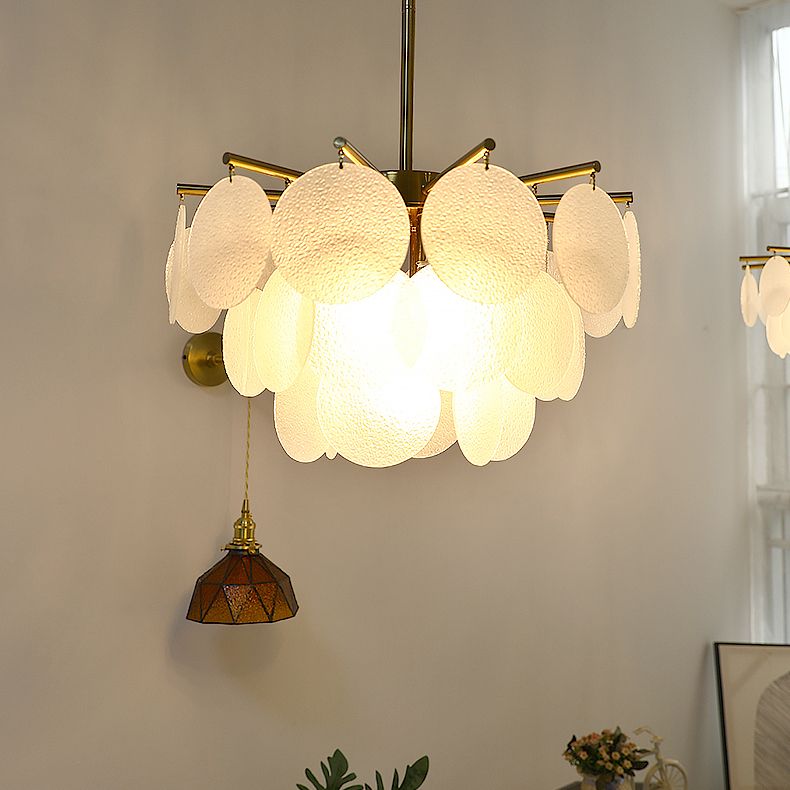 Contemporary Style Geometry Pendant Lights Glass Hanging Chandeliers in Gold