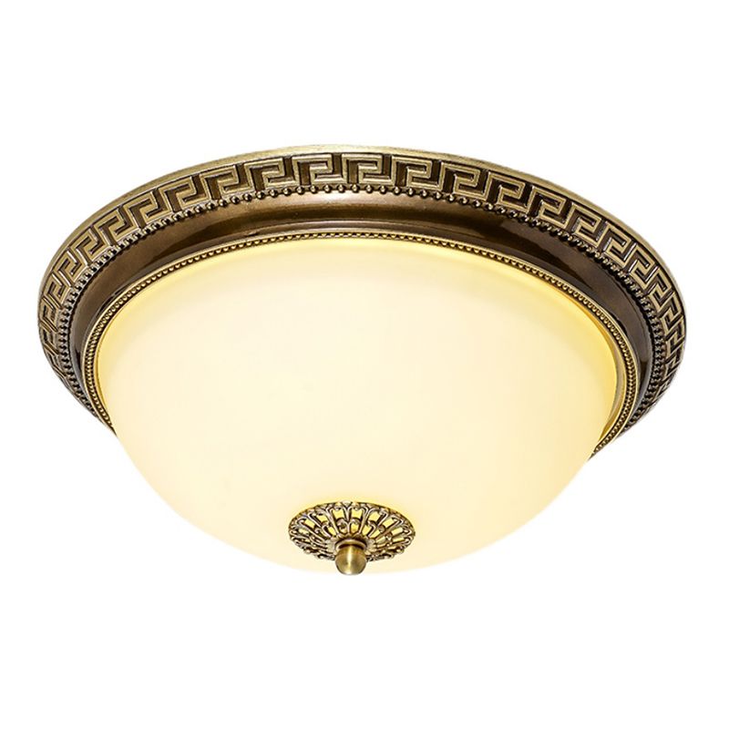 Round Flush Mount Light Traditional Waterproof Flush Mount Light with Glass Shade