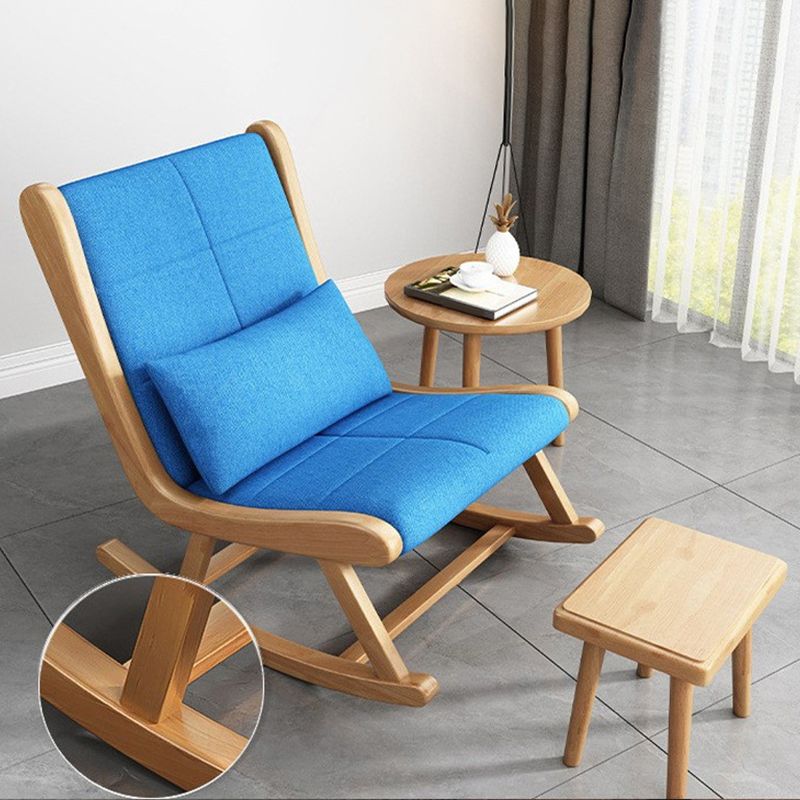 Modern Rocking Chair Solid Color Indoor Rocker Chair with Wood Legs