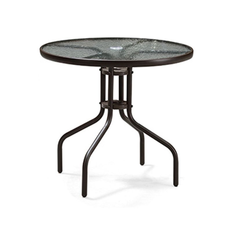 Industrial Bistro Table Water Resistant Glass/Plastic Top Table