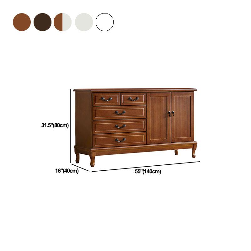 16" W Solid Wood Combo Dresser Horizontal Storage Chest with Drawers and Doors