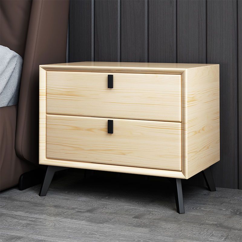 2-drawer Modern Accent Table Nightstand Antique Finish Nightstand