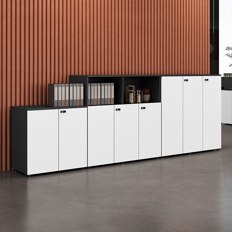 Contemporary Lateral Filing Cabinet Engineered Wood File Cabinet with Lock and Storage