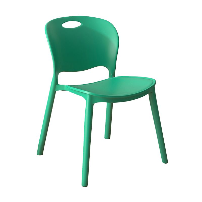 Glam Style Dining Side Chair Plastic Open Back Dining Room Chair