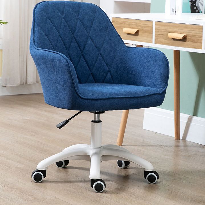 Contemporary Upholstered Office Chair with Arms Mid Back Chair for Office