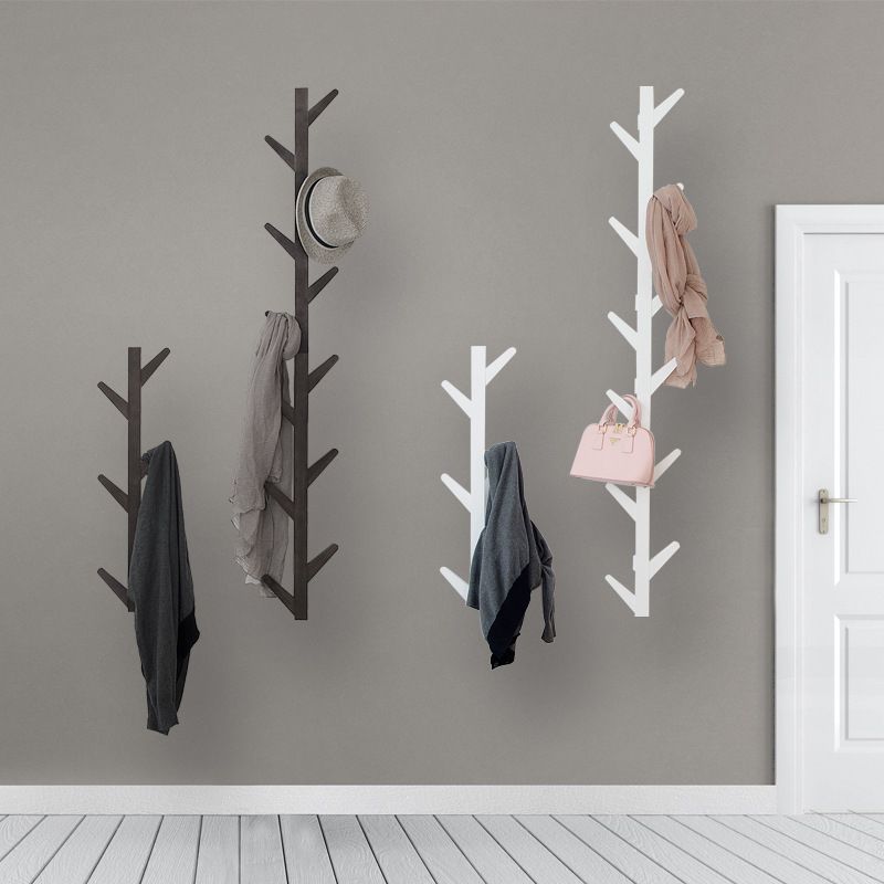 Contemporary Simple Hall Tree Wooden Wall Mounted Hall Tree with Hook