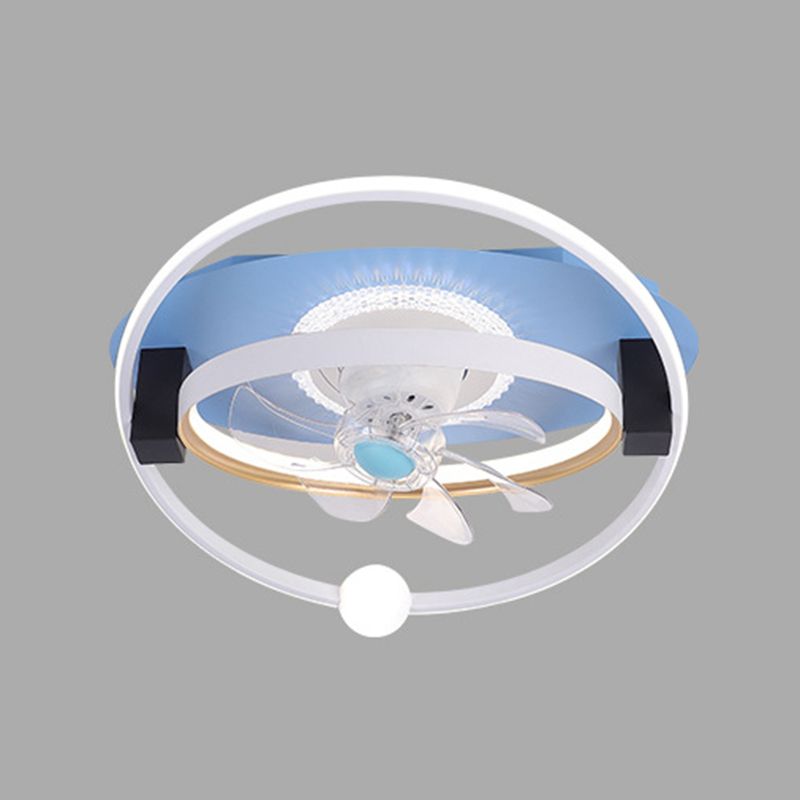 7-Blade Polish Finish Ceiling Fan LED Children Fan with Light for Room