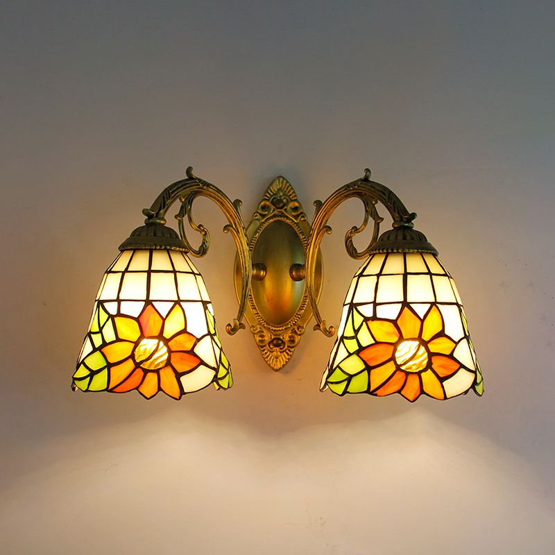 Tiffany Glass Vanity Light Creative Wall Light Sconce for Washroom