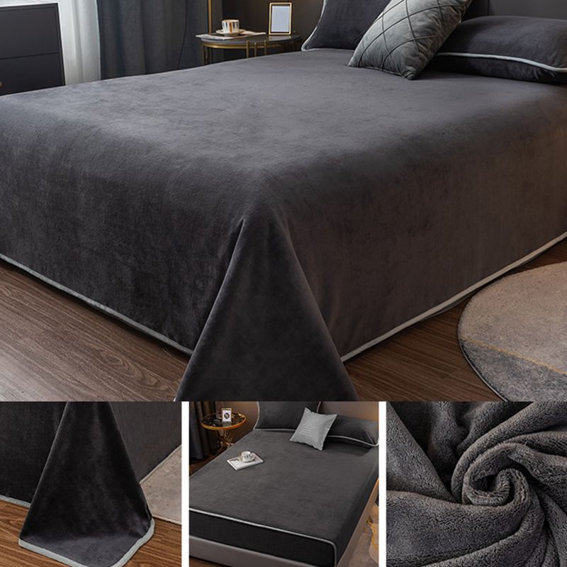 Modern Bed Sheet Polyester Solid Color Ultra Soft Bed Sheet Set