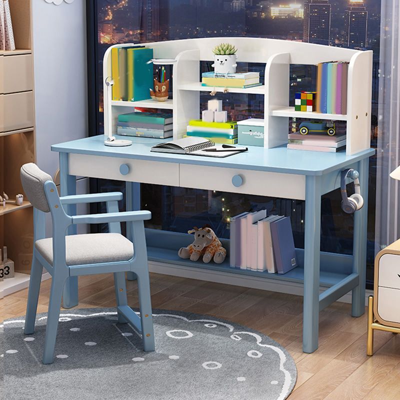 23.6" W Writing Kids Desk Bedroom with Drawers Kids Study Desk and Chair Set