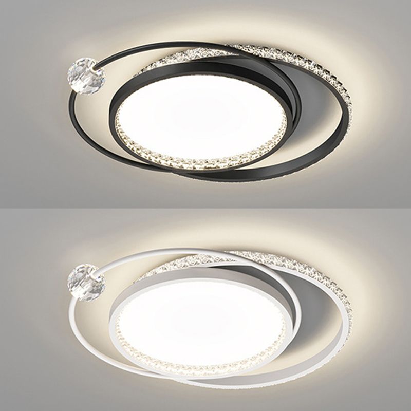 Geometric Flush Light Contemporary Crystal 1 Light Flush Ceiling Light