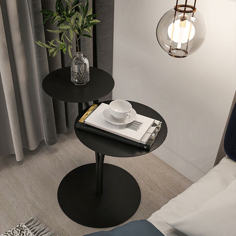 Modern Round Nightstand Metal Accent Table Nightstand for Bedroom