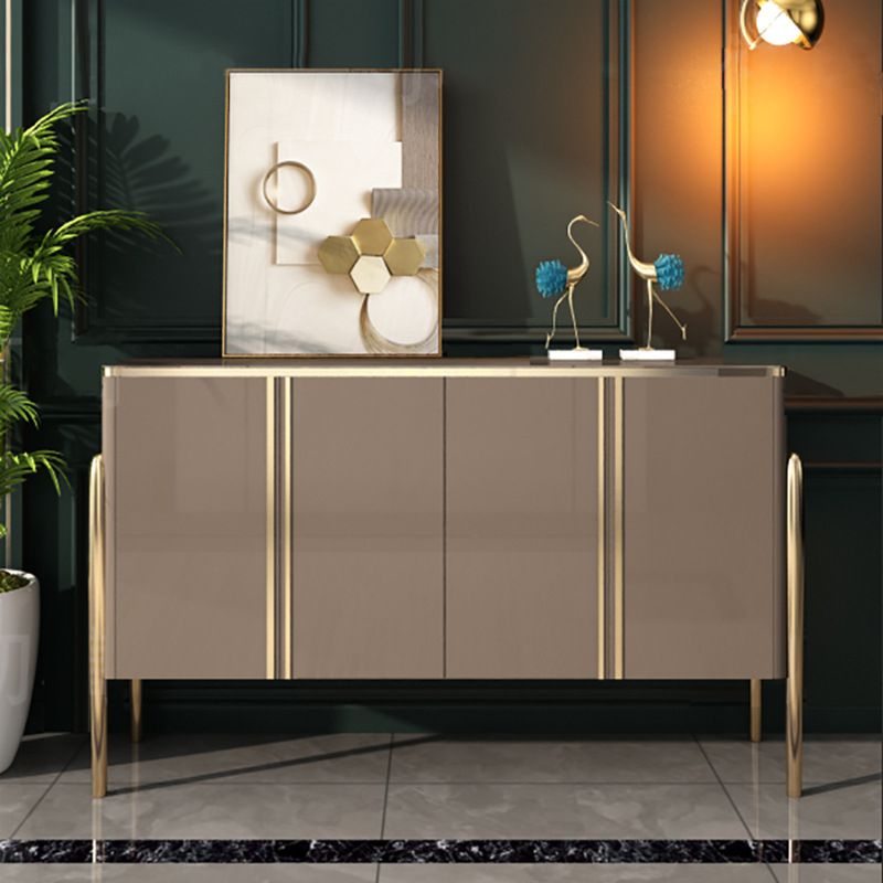 Modern and Contemporary Credenza Stone Buffet Server with Cabinets