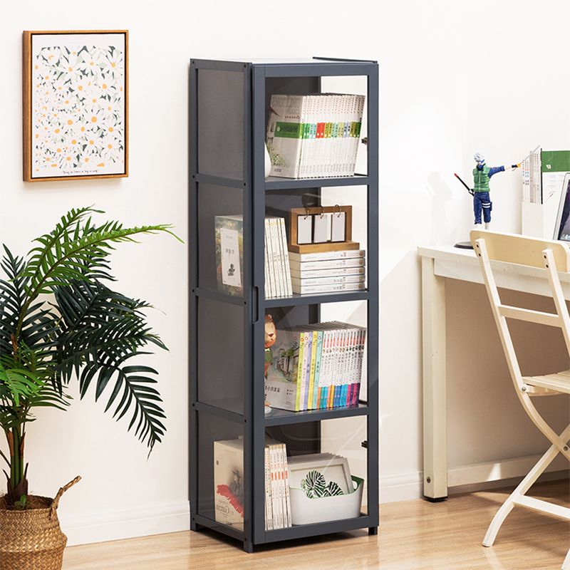 Modern Lacquered Accent Cabinet, Gray Rectangle Cabinet with Shelves