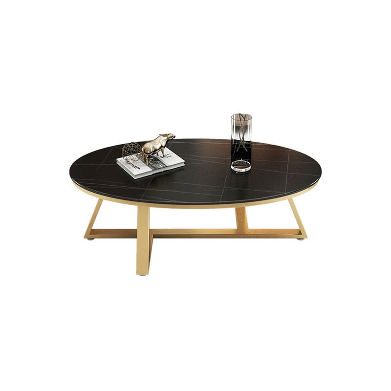 Faux Marble and Stone Coffee Table Cross Legs Cocktail Table