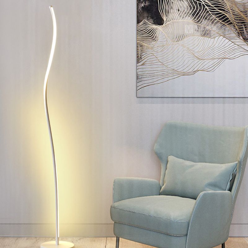 Modern Style Strip Shape Floor Lighting Metal 1 Light Floor Lamp for Dining Room