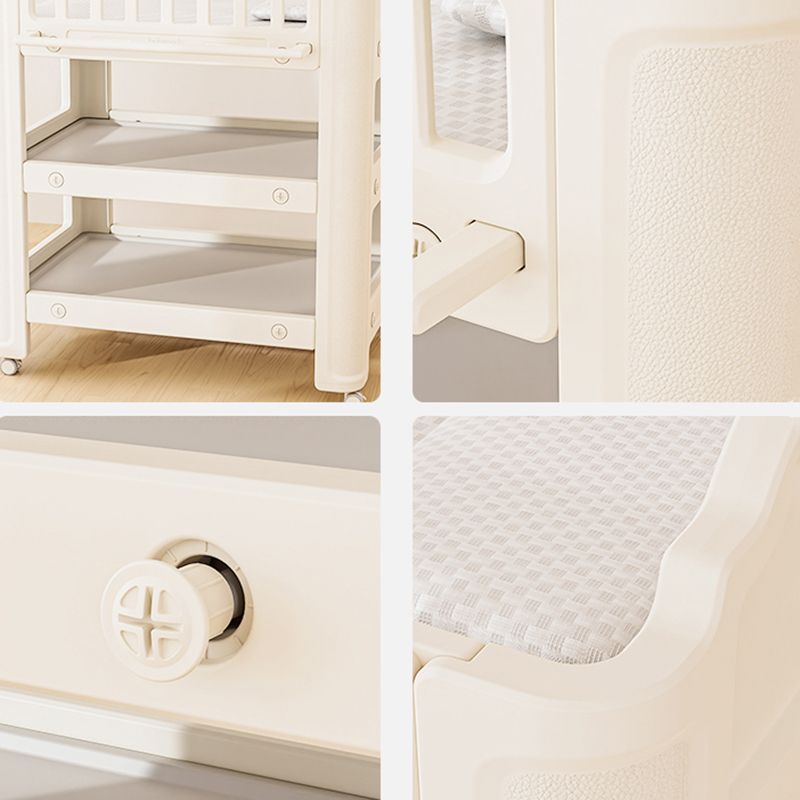 Arch Top White Baby Changing Table with Shelf, Changing Table with Storage