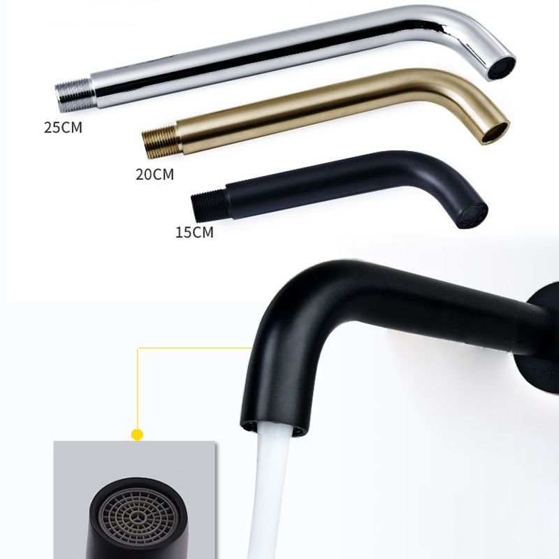 Industrial Wall Mounted Bathroom Faucet Lever Handles Solid Brass Circular Faucet