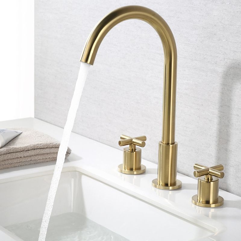 High-Arc Basin Faucet Cross Handle Vanity Faucet for Bathroom