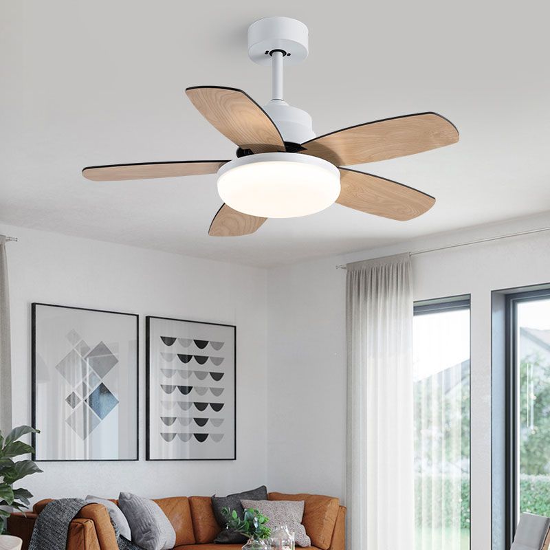 Ventilateur de plafond rond Light Style Kids Metal 1 Light LED Flush Light pour la chambre